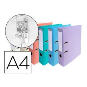 10 Archivadores de palanca Exacompta carton din A4 lomo 70 mm compresor colores pasteles surtidos.